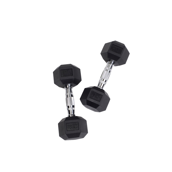 Body-Solid Rubber Hex Dumbbell